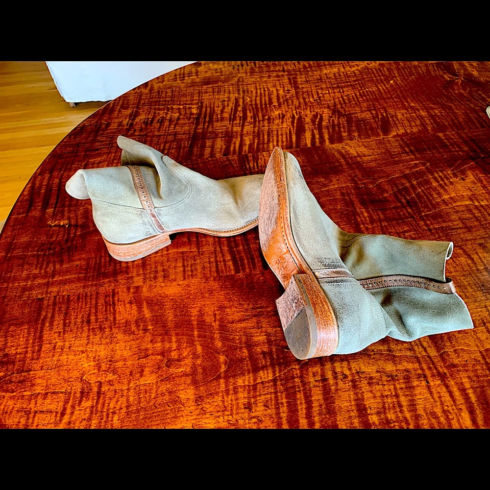 Green suede boots by n. d. c (Barneys)